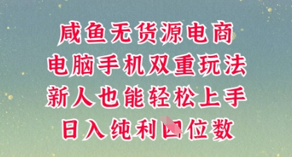 咸鱼无货源电商，多种运营方式，带你从零到一拿结果，可做代运营，也可软件一键发布【揭秘】-观智斋电商课程站