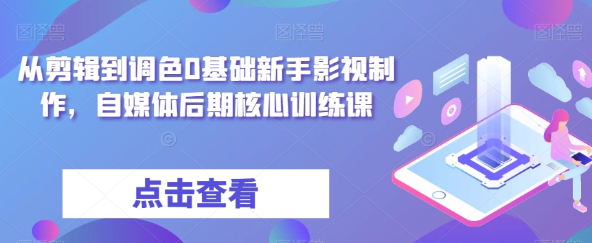 从剪辑到调色0基础新手影视制作，自媒体后期核心训练课-观智斋电商课程站