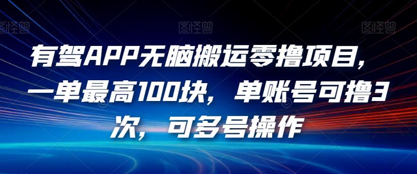 有驾APP无脑搬运零撸项目，一单最高100块，单账号可撸3次，可多号操作【揭秘】-观智斋电商课程站