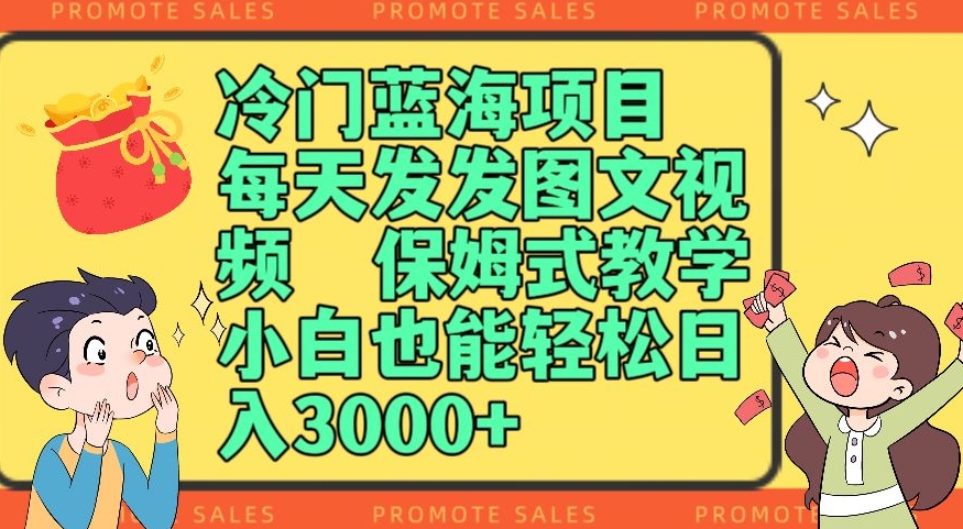 冷门蓝海项目，每天发发图文视频，保姆式教学，小白也能轻松日入3000+-观智斋电商课程站