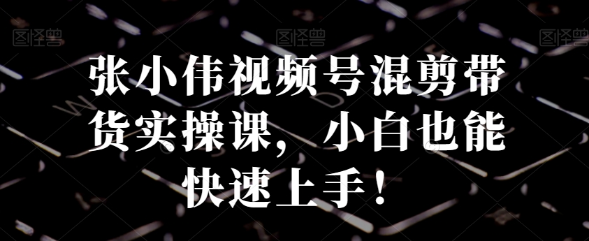 张小伟视频号混剪带货实操课，小白也能快速上手！-观智斋电商课程站