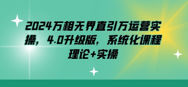 2024万相无界直引万运营实操，4.0升级版，系统化课程 理论+实操-观智斋电商课程站