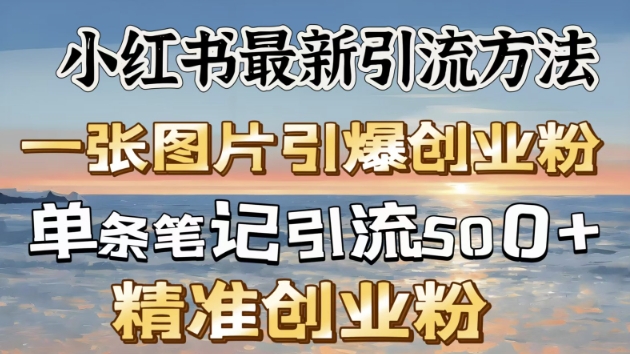 小红书最新引流方法，一张图片引爆创业粉-观智斋电商课程站