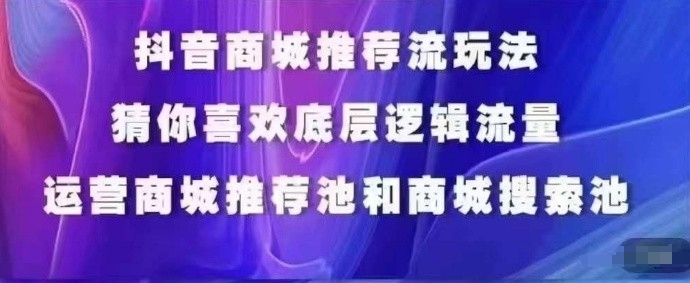 抖音商城运营课程，猜你喜欢入池商城搜索商城推荐人群标签覆盖-观智斋电商课程站