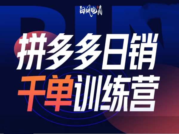 拼多多日销千单训练营第32期，2025开年变化和最新玩法-观智斋电商课程站