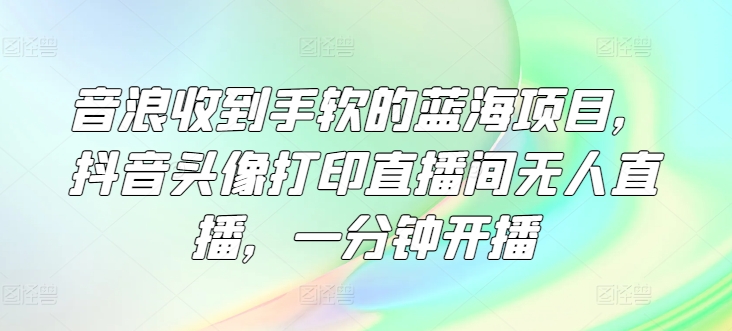 音浪收到手软的蓝海项目，抖音头像打印直播间无人直播，一分钟开播-观智斋电商课程站
