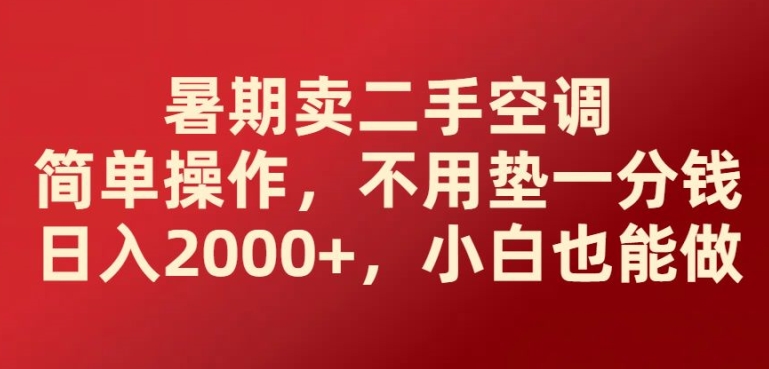 暑期卖二手空调简单操作，不用垫一分钱日入2000+，小白也能做-观智斋电商课程站