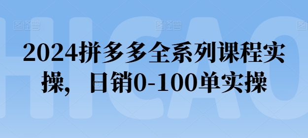 2024拼多多全系列课程实操，日销0-100单实操【必看】-观智斋电商课程站