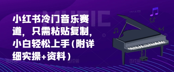小红书冷门音乐赛道，只需粘贴复制，小白轻松上手(附详细实操+资料)-观智斋电商课程站
