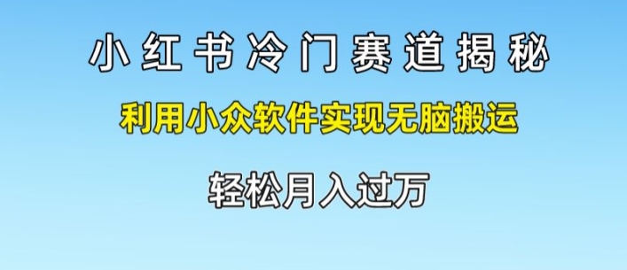 小红书冷门赛道揭秘，利用小众软件实现无脑搬运，轻松月入过万-观智斋电商课程站