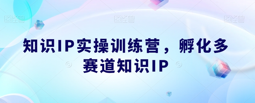 知识IP实操训练营，​孵化多赛道知识IP-观智斋电商课程站