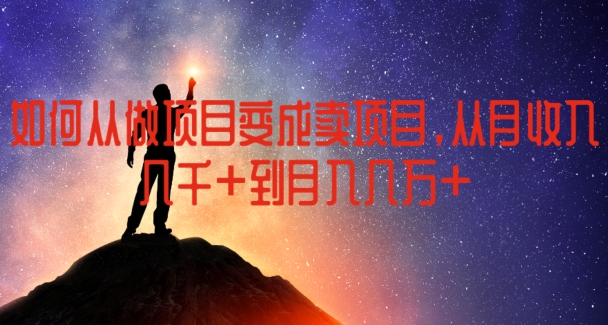 如何从做项目变成卖项目，从月收入几千到月入几万【揭秘】-观智斋电商课程站