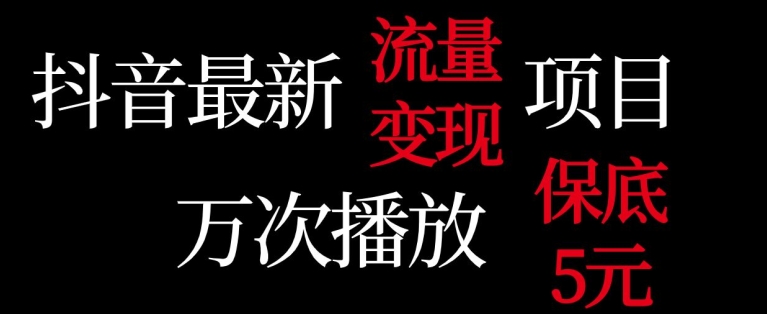 抖音流量变现，万次播放保底5元，额外收入-观智斋电商课程站