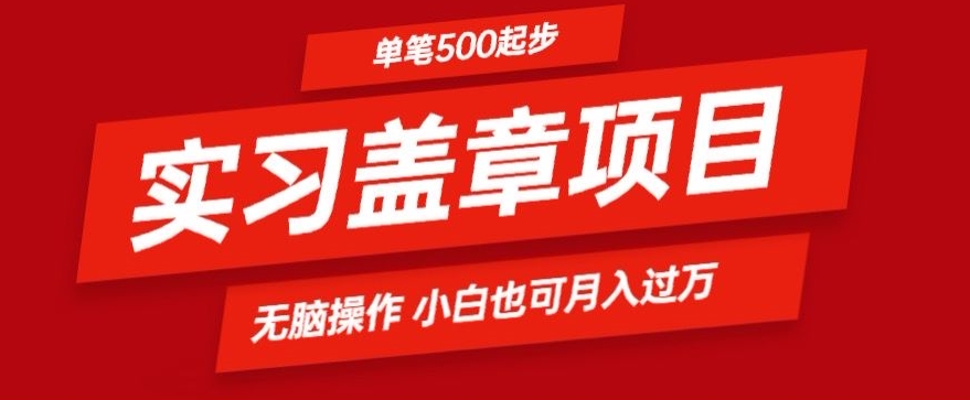 实习代盖章项目一单500起普通人可落地项目小白也可轻易上手-观智斋电商课程站