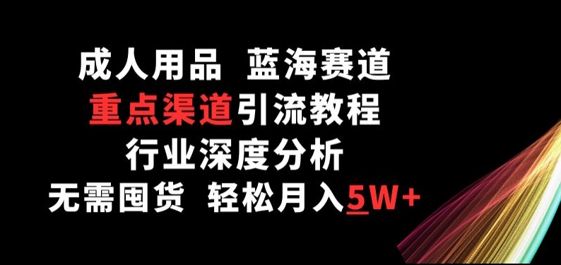 成人用品，蓝海赛道，重点渠道引流教程，行业深度分析，无需囤货，轻松月入5W+【揭秘】-观智斋电商课程站
