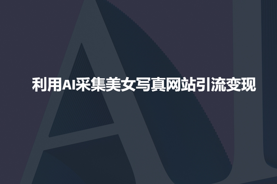 利用AI采集美女写真网站引流变现，引流嘎嘎的-观智斋电商课程站