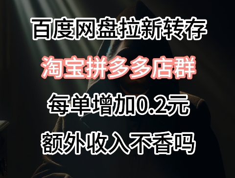 针对拼多多淘宝虚拟店的百度网盘拉新，每订单多0.2元额外收入-观智斋电商课程站