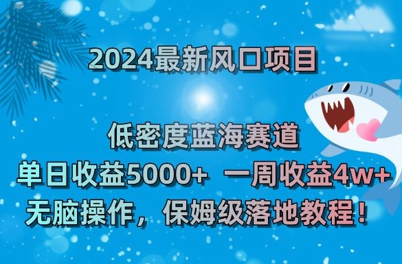 2024最新风口项目，低密度蓝海赛道，单日收益5000+，一周收益4w+！【揭秘】-观智斋电商课程站