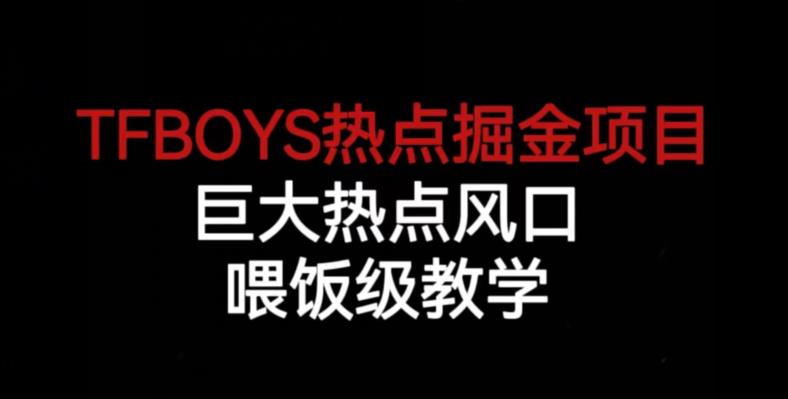 TFBOYS热点掘金项目，巨大热点风口，喂饭级教学-观智斋电商课程站