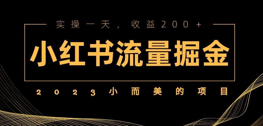 2023小而美的项目，小红书流量掘金，实操一天，收益200+【揭秘】-观智斋电商课程站