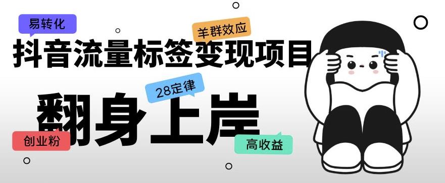 抖音流量标签变现项目，抖音创业粉轻松转化，单价高收益简单-观智斋电商课程站