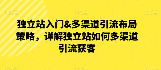 独立站入门&多渠道引流布局策略，详解独立站如何多渠道引流获客-观智斋电商课程站