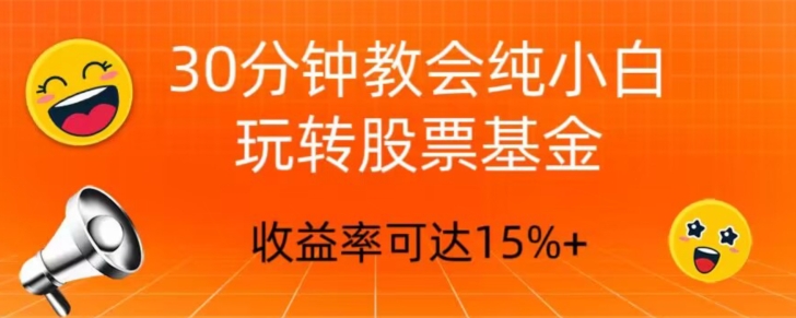 30分钟教会你玩转股票基金，只教好的筛选方法，不荐股-观智斋电商课程站