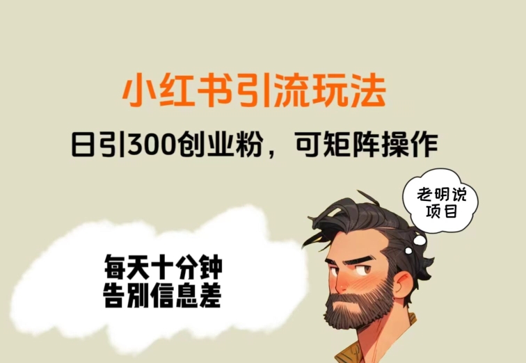 靠小红书视频日印300粉，两分钟一个视频轻松矩阵-观智斋电商课程站
