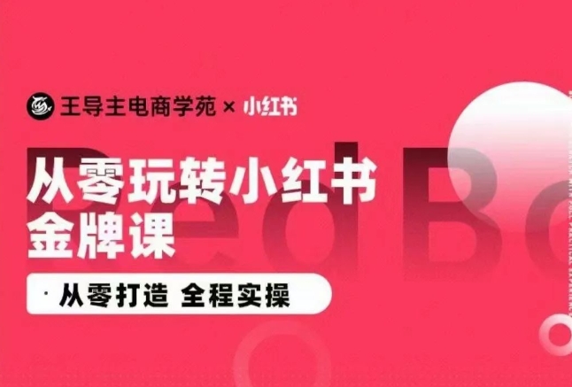 王导主·小红书电商运营实操课，​从零打造  全程实操-观智斋电商课程站