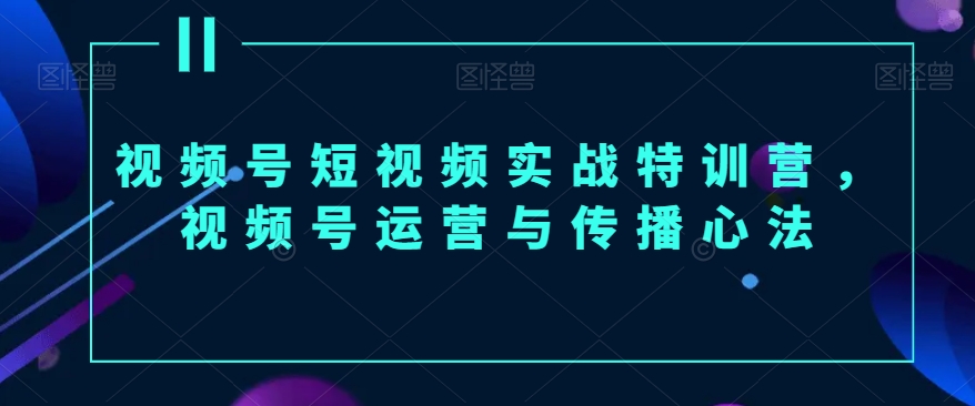 视频号短视频实战特训营，视频号运营与传播心法-观智斋电商课程站