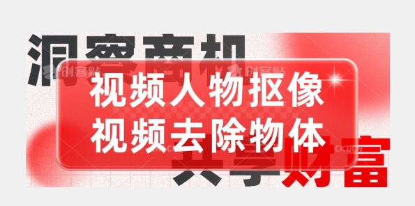 【超强视频处理工具】视频人物抠像+视频去除物体-观智斋电商课程站