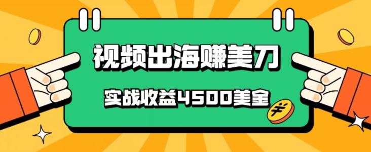 国内爆款视频出海赚美刀，实战收益4500美金，批量无脑搬运，无需经验直接上手-观智斋电商课程站