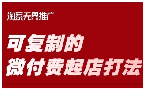 淘宝可复制的微付费起店打法，带你掌握可复制的微付费起店打法-观智斋电商课程站