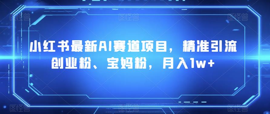 小红书最新AI赛道项目，精准引流创业粉、宝妈粉，月入1w+-观智斋电商课程站