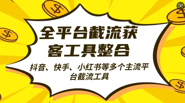 全平台截流获客工县整合全自动引流，日引2000+精准客户【揭秘】-观智斋电商课程站