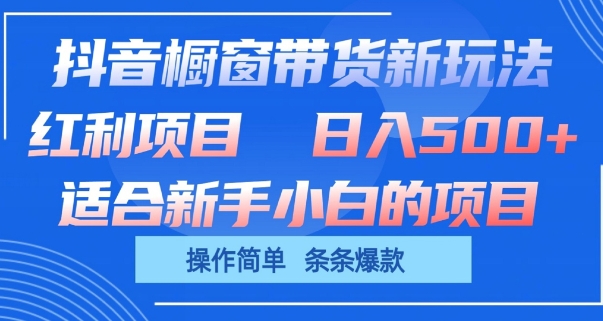 抖音橱窗带货新玩法，单日收益几张，操作简单，条条爆款【揭秘】-观智斋电商课程站