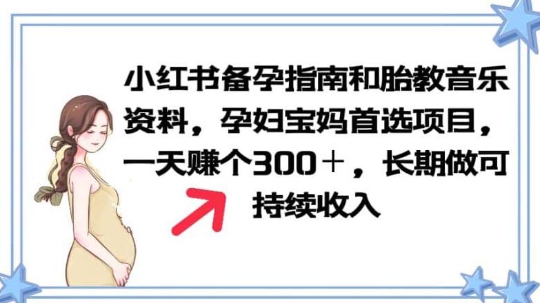 小红书备孕指南和胎教音乐资料孕妇宝妈首选项目一天赚个300＋长期可做【揭秘】-观智斋电商课程站