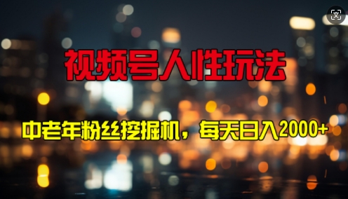 视频号人性玩法 中老年粉丝挖掘机，每天十分钟，轻松曰入3张-观智斋电商课程站