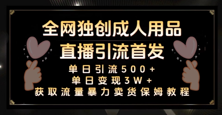 全网独创真人主播+无人直播单日引流500+，橙人用品暴力卖货单日变现3W+保姆似教学2.0【揭秘】-观智斋电商课程站