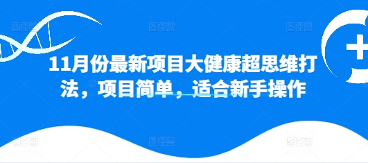 11月份最新项目大健康超思维打法，项目简单，适合新手操作-观智斋电商课程站