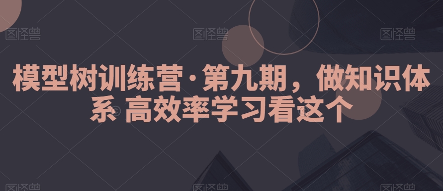 模型树训练营·第九期，做知识体系高效率学习看这个-观智斋电商课程站