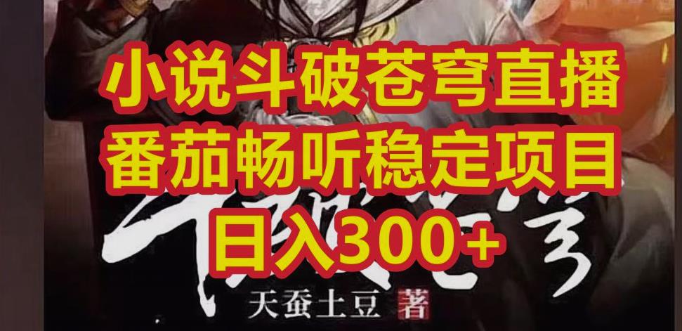 小说斗破苍穹直播，番茄畅听日入300+稳定项目【揭秘】-观智斋电商课程站
