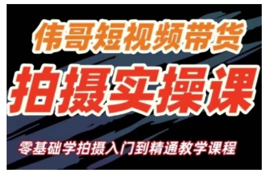短视频带货拍摄实操课，零基础学拍摄入门到精通教学-观智斋电商课程站