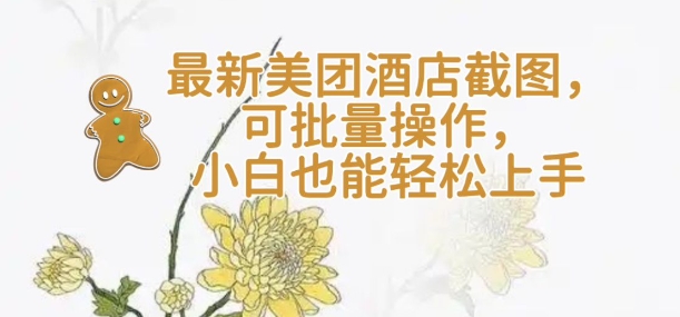 【轻云】最新美团酒店截图，可批量操作，小白也能轻松上手-观智斋电商课程站