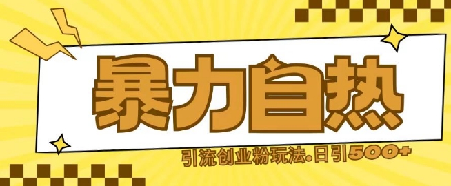 最新暴力自热引流玩法日引500+创业粉-观智斋电商课程站
