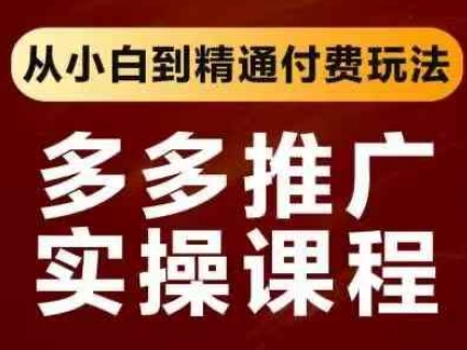拼多多推广实操课程，从小白到精通付费玩法-观智斋电商课程站