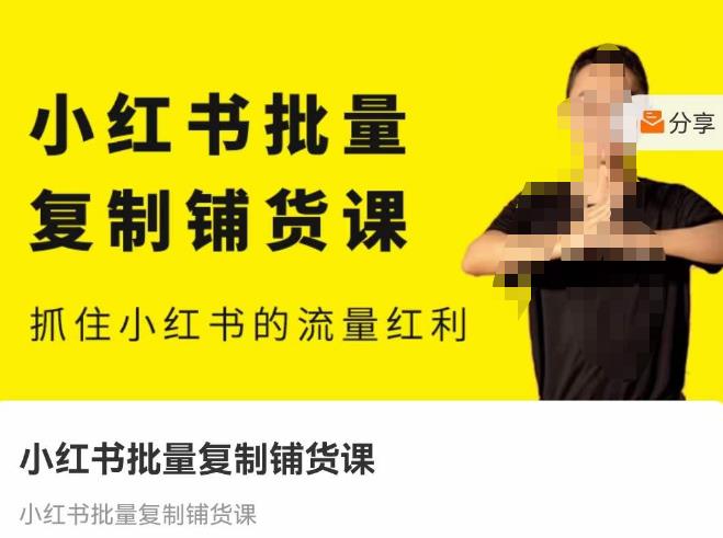 张宾·小红书批量复制铺货课，抓住小红书的流量红利 （更新2023年2月）-观智斋电商课程站