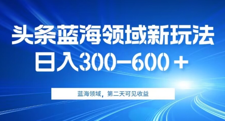 AI头条野路子蓝海领域新玩法2.0，日入300-600＋，附保姆级教程【揭秘】-观智斋电商课程站