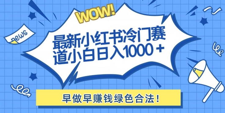 最新小红书冷门赛道日入1000+一部手机小白轻松-观智斋电商课程站