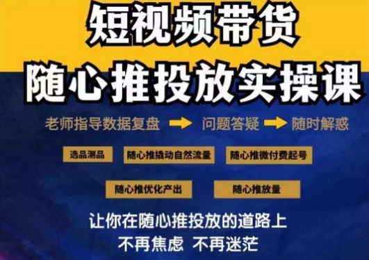 2024好物分享随心推投放实操课，随心推撬动自然流量/微付费起号/优化产出-观智斋电商课程站